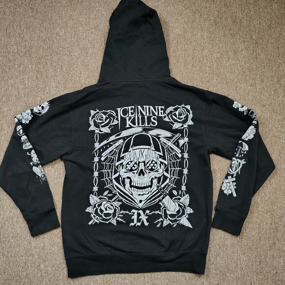 ICE NINE KILLS Hoodie Sweatshirt Men M Black Welcome to Horrorwood Graphic - Picture 5 of 10